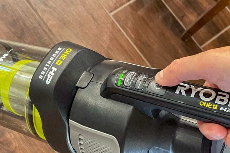 Ryobi 18V One+ HP Advanced Stick Vacuum Controls