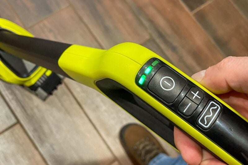 Ryobi 18V One+ HP High-Capacity Stick Vacuum Controls