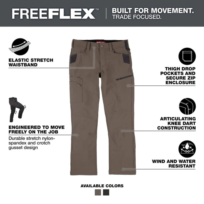Milwaukee FreeFlex Tech Pants Features