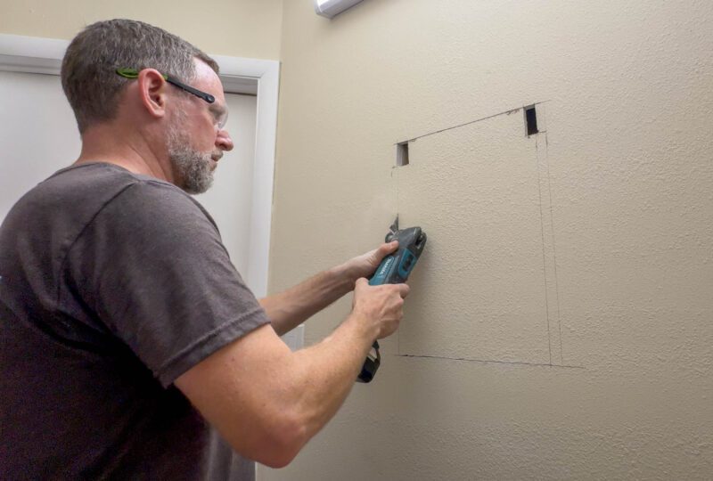 Cut a hole for the safe